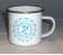 Emailletasse wei mit farbigem Tassenrand, 300ml