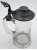 Antiker kleiner Bierkrug mit Zinndeckel, Abrissglas, 0,25L